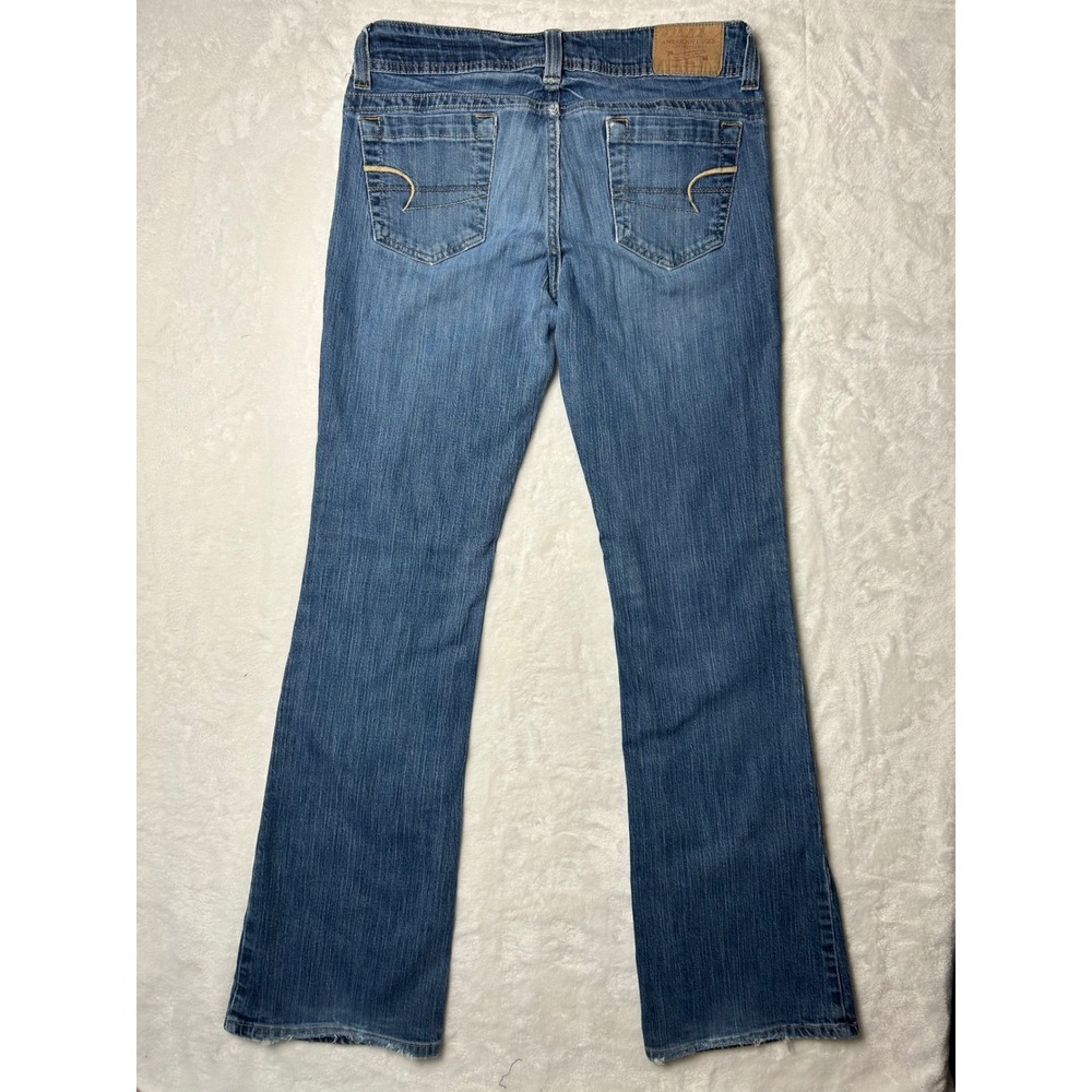 American Eagle Bootcut Jeans Womens 10 Long Medium Wash Low Rise Stretch Denim - Picture 3 of 7